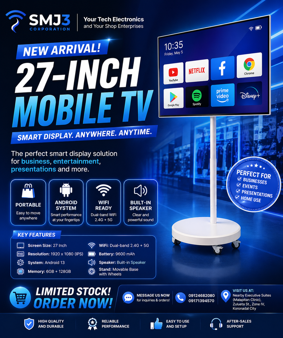 🚀 New Arrival: 27-Inch Mobile TV – Smart Display Anywhere You Need